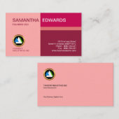 絶妙なレトロの沢山のピンクの女性実業家CEO 名刺 (正面/裏面)