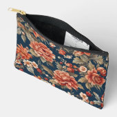 絶妙なレトロオレンジのバラ離れ、花 アクセサリーポーチ (見開き)