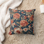 絶妙なレトロオレンジのバラ離れ、花 クッション (ブランケット)