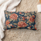 絶妙なレトロオレンジのバラ離れ、花 ランバークッション (ブランケット)