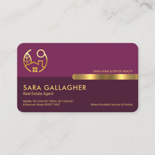 絶妙なレトロ紫色のレイヤーリアル 名刺 (正面)