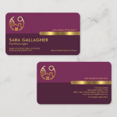 絶妙なレトロ紫色のレイヤーリアル 名刺 (正面/裏面)