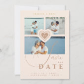 絶妙なレフェイクースハートシャンパン数々の3 – 写真 セーブザデート (正面)