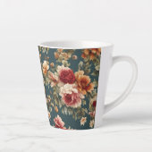 絶妙なロマンチックなバラと美しい花 カフェラテマグ (右)