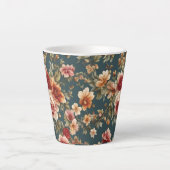 絶妙なロマンチックなバラと美しい花 カフェラテマグ (正面)