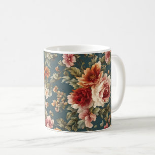 絶妙なロマンチックなバラと美しい花 コーヒーマグカップ