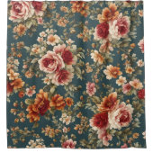 絶妙なロマンチックなバラと美しい花 シャワーカーテン (正面)