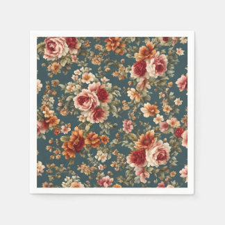 絶妙なロマンチックなバラと美しい花 スタンダードカクテルナプキン