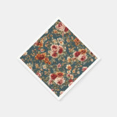 絶妙なロマンチックなバラと美しい花 スタンダードカクテルナプキン (角)