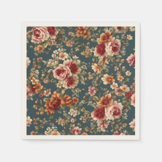 絶妙なロマンチックなバラと美しい花 スタンダードカクテルナプキン