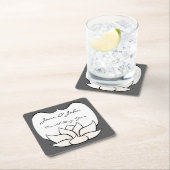 絶妙なロータスインピューターとホワイト紙コースター スクエアペーパーコースター (インサイチュ)