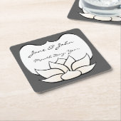 絶妙なロータスインピューターとホワイト紙コースター スクエアペーパーコースター (アングル)