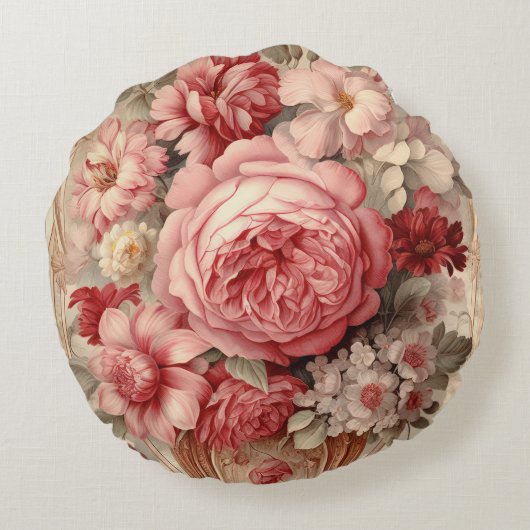 絶妙なヴィンテージみすぼらしいシック ラウンドクッション (裏面)