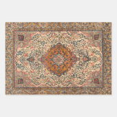 絶妙なヴィンテージペルシャじゅうたん模様 ラッピングペーパーシート (正面2)