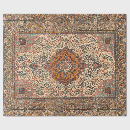 絶妙なヴィンテージペルシャじゅうたん模様 ラッピングペーパー (フラット)