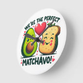 絶妙な出会いの愛らしいカップルだった ラウンド壁時計 (傾斜)