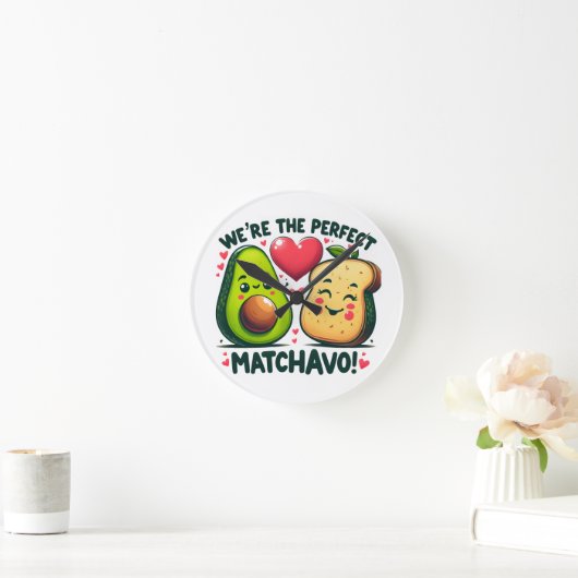 絶妙な出会いの愛らしいカップルだった ラウンド壁時計 (ホーム)