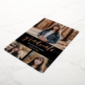 絶妙な味のフォイル卒業招待状フォイル 箔招待状 (回転した状態)