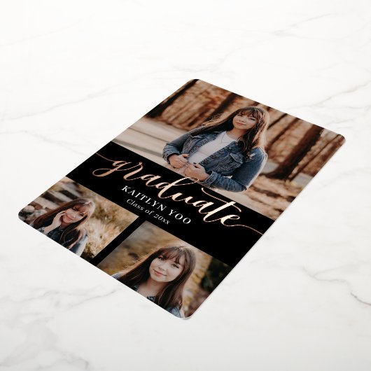 絶妙な味のフォイル卒業招待状フォイル 箔招待状 (回転した状態)