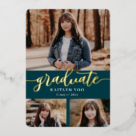 絶妙な味のフォイル卒業招待状フォイル 箔招待状