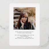 絶妙な味のフォイル卒業招待状フォイル 箔招待状 (裏面)