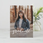 絶妙な味の編集可能なカラーの卒業 招待状 (スタンド正面)