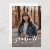 絶妙な味の編集可能なカラーの卒業 招待状 (正面/裏面)