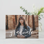 絶妙な味の編集可能なカラーの卒業 招待状 (スタンド正面)