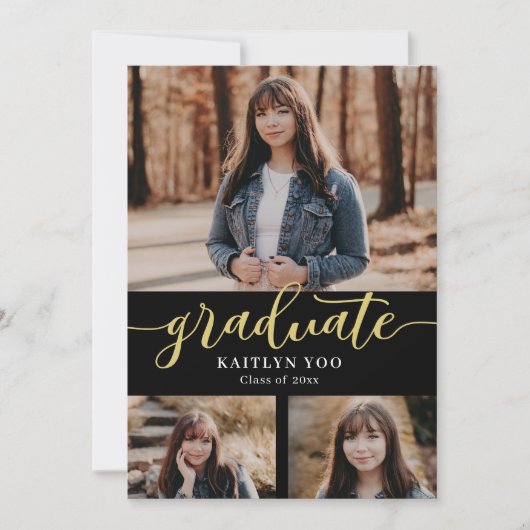 絶妙な味の編集可能なカラー卒業Invitati 招待状 (正面)