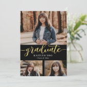 絶妙な味の編集可能なカラー卒業Invitati 招待状 (スタンド正面)