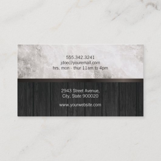 絶妙な大理石の木のトリム要素フェイシャルヘア 名刺 (裏面)