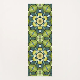 絶妙な手絵を描幾何グリーン抽象芸術 ヨガマット