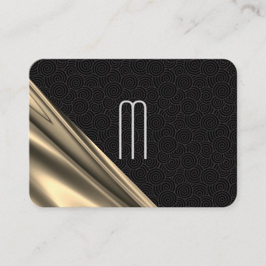 絶妙な旋回パターン金ゴールドドレープ 名刺 (正面)