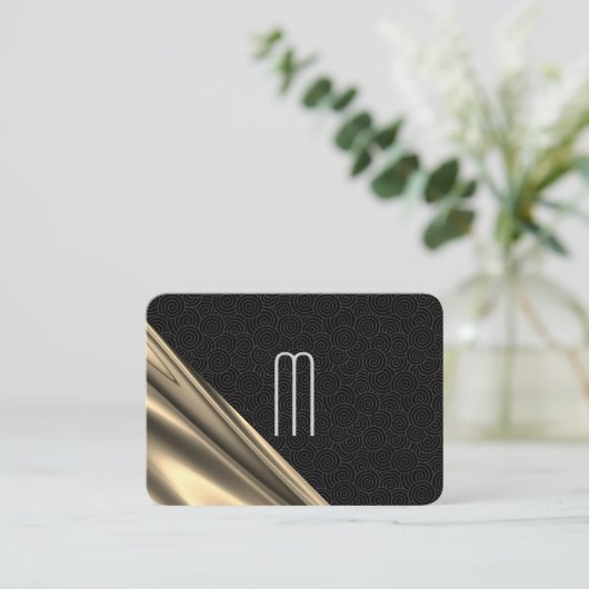 絶妙な旋回パターン金ゴールドドレープ 名刺 (スタンド正面)