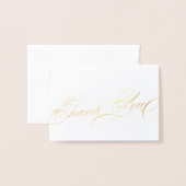 絶妙な書エレガント道ありがとうスクリプト 箔カード (封筒付き正面)