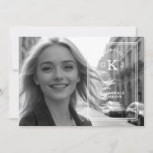 絶妙な書スタイリッシュ道フォトグラードイニシャル 招待状 (正面)