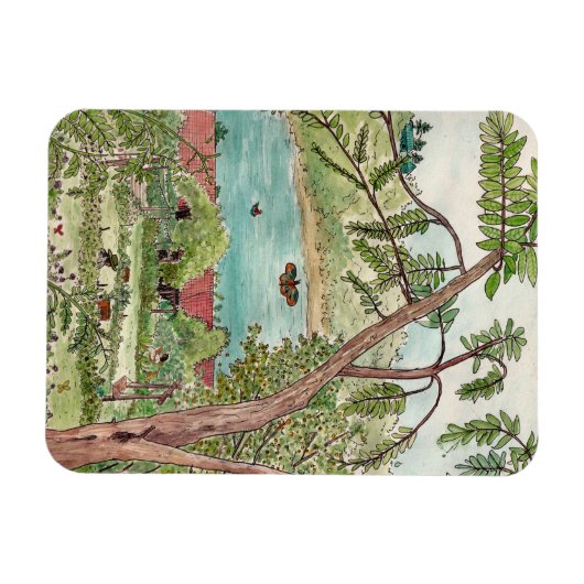 絶妙な植物園オアシスウォーター色 マグネット (横)