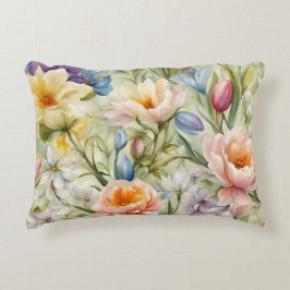 絶妙な洗練された春の花。絵画の アクセントクッション
