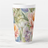 絶妙な洗練された春の花。絵画の カフェラテマグ (正面)