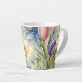 絶妙な洗練された春の花。絵画の カフェラテマグ (右アングル)