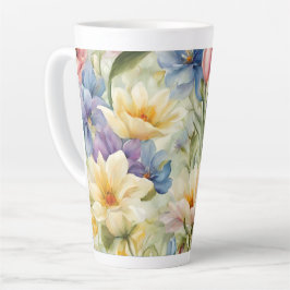 絶妙な洗練された春の花。絵画の カフェラテマグ