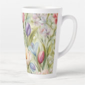絶妙な洗練された春の花。絵画の カフェラテマグ (右)