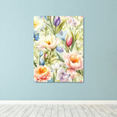 絶妙な洗練された春の花。絵画の キャンバスプリント (インサイチュ (ウッドフロア))