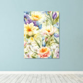 絶妙な洗練された春の花。絵画の キャンバスプリント (インサイチュ (ウッドフロア))