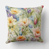 絶妙な洗練された春の花。絵画の クッション (裏面)