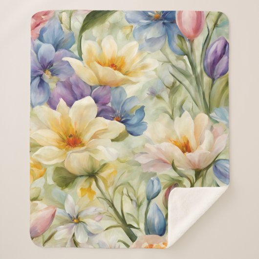 絶妙な洗練された春の花。絵画の シェルパブランケット (正面)