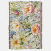 絶妙な洗練された春の花。絵画の スローブランケット (正面縦)