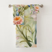 絶妙な洗練された春の花。絵画の バスタオルセット (インサイチュ)