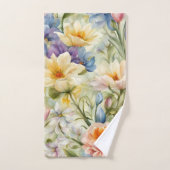 絶妙な洗練された春の花。絵画の バスタオルセット (ハンドタオル)