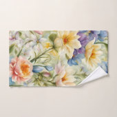 絶妙な洗練された春の花。絵画の バスタオルセット (ハンドタオル)